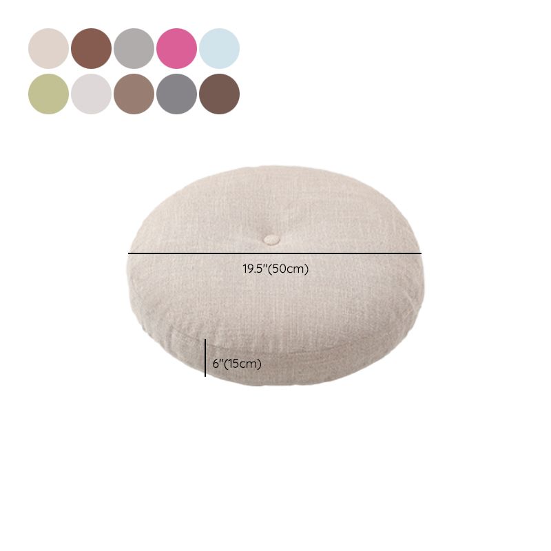 Modern Pouf Ottoman Cotton Upholstered Tufted Tear Resistant Round Ottoman