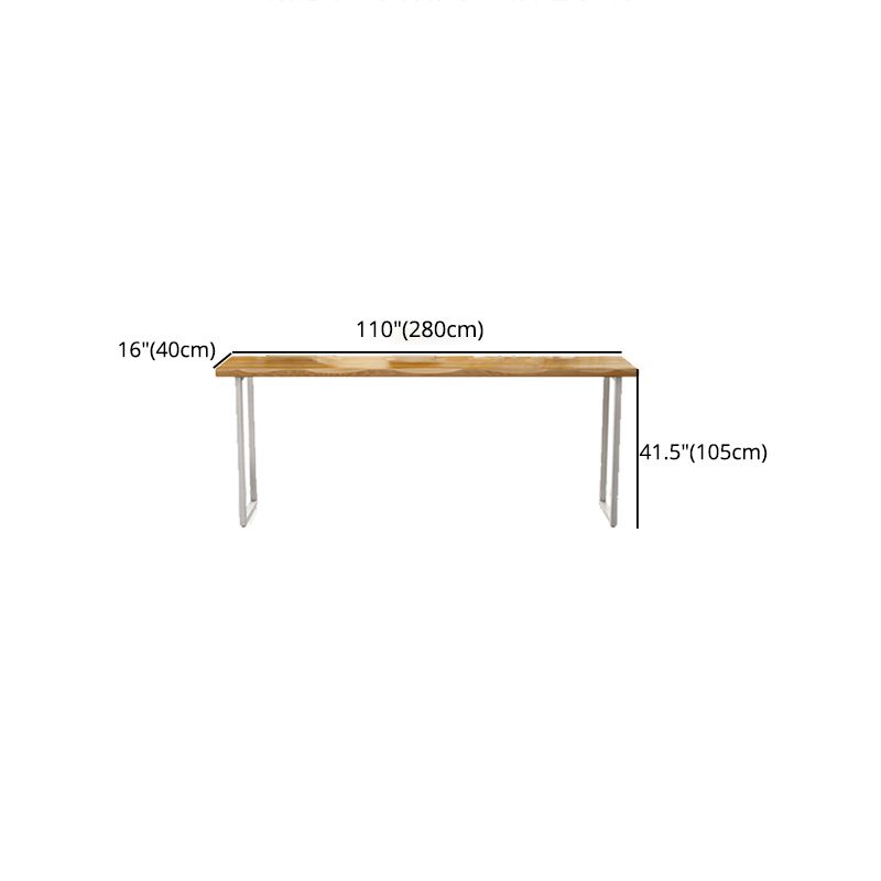 Pine Wood Bar Dining Table Modern Bar Table with Sled Base for Dining Room