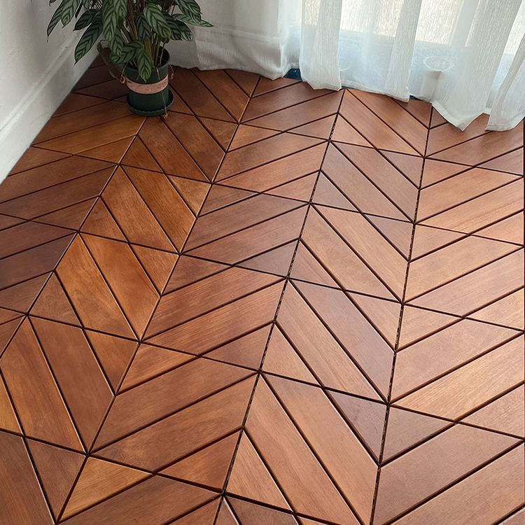 Solid Wood Deck Flooring Tiles Interlocking with Slip Resistant