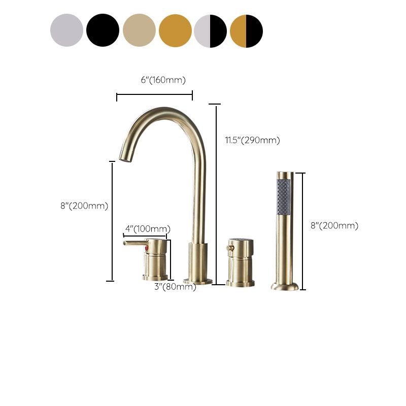 Modern Style Roman Tub Faucet Copper Deck-Mount Roman Tub Faucet