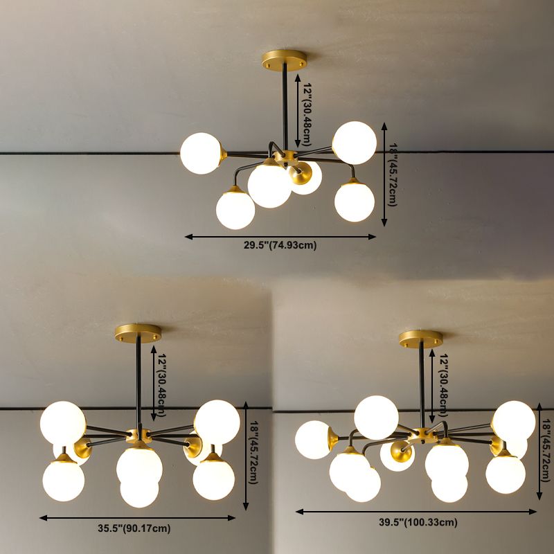 Contemporary Globe Chandelier Lights Glass Chandelier Light Fixture for Living Room