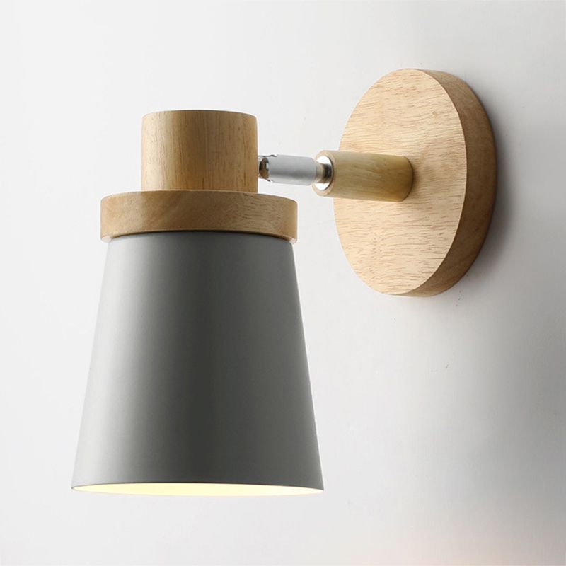 Modern Style Geometric Wall Sconces Wood 1 Light Wall Mount Light Fixture