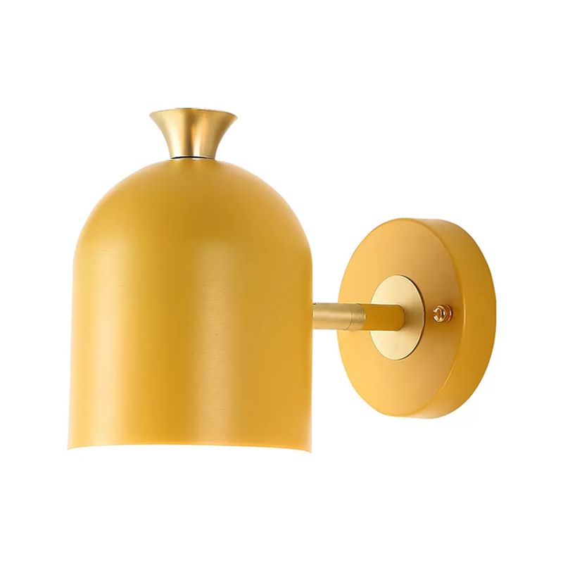 Cup Shade Dining Room Wall Lamp Metal 1 Bulb Nordic Stylish Sconce Light with Macaron Color