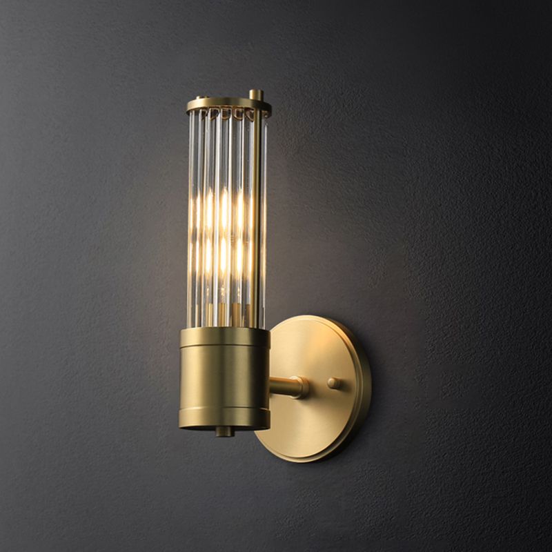 Glass Cylinder Wall Sconces Modern Style Multi Lights Wall Mounted Lamps