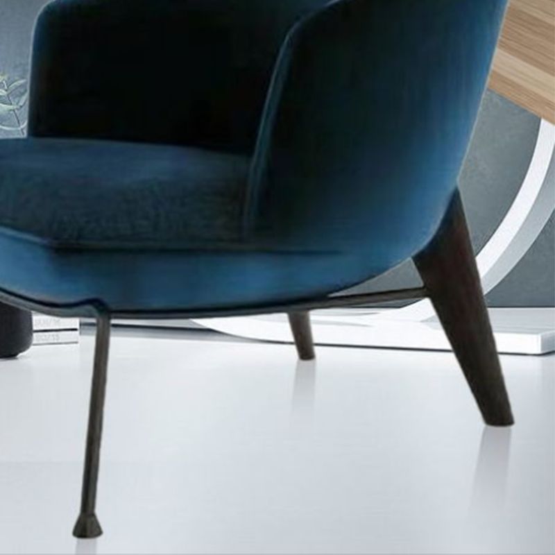Contemporary Fabric Slipper Armless with Black Legs Accent Chair