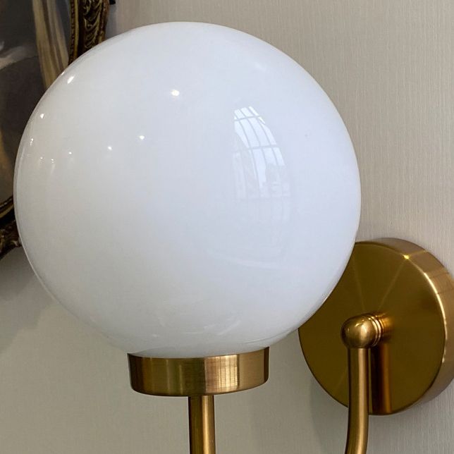Modern Vanity Light Glass Ball Shade Wall Light Sconce for Washroom