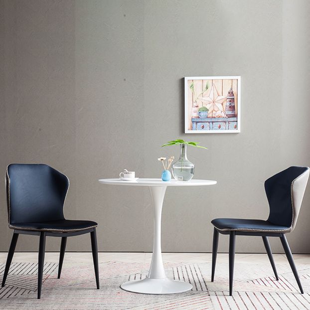 Metal Contemporary Dining Room Chairs Metallic Finish Wingback Side Chair