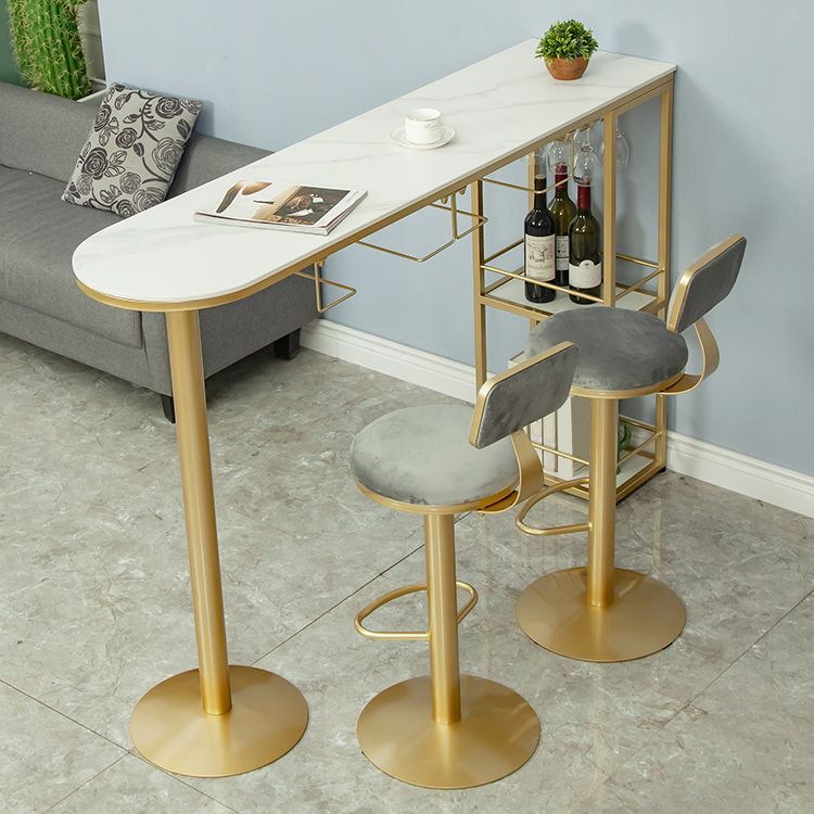 Armless Bar Stools Adjustable Height Swivel Dining Stools with Footrest