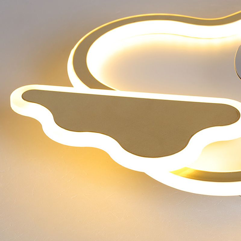 Ventilateur de plafond de style moderne Light LED MONT PLADIER LED AVEC OBRIQUE D'ACRYLIQUE POUR CHAMBRE