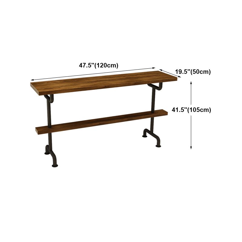 Brown Industrial Style Bar Table Pine Wood Milk Tea Shop Casual Bar Table