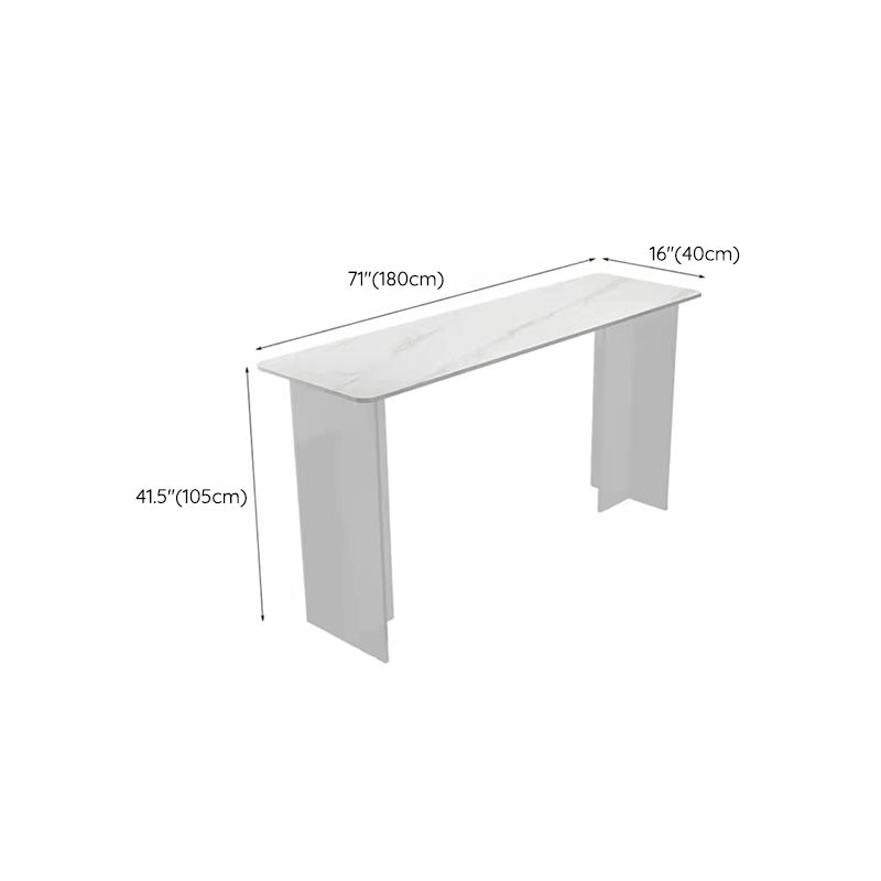 Modern White Stone Top Bistro Table with Acrylic Base for Small Places