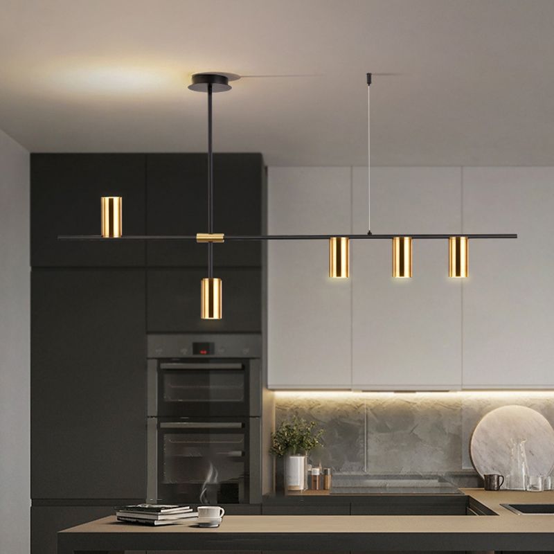3 / 4 / 5 - Light Pendant Ceiling in Black & Gold Iron Post Modern Kitchen Island Lighting