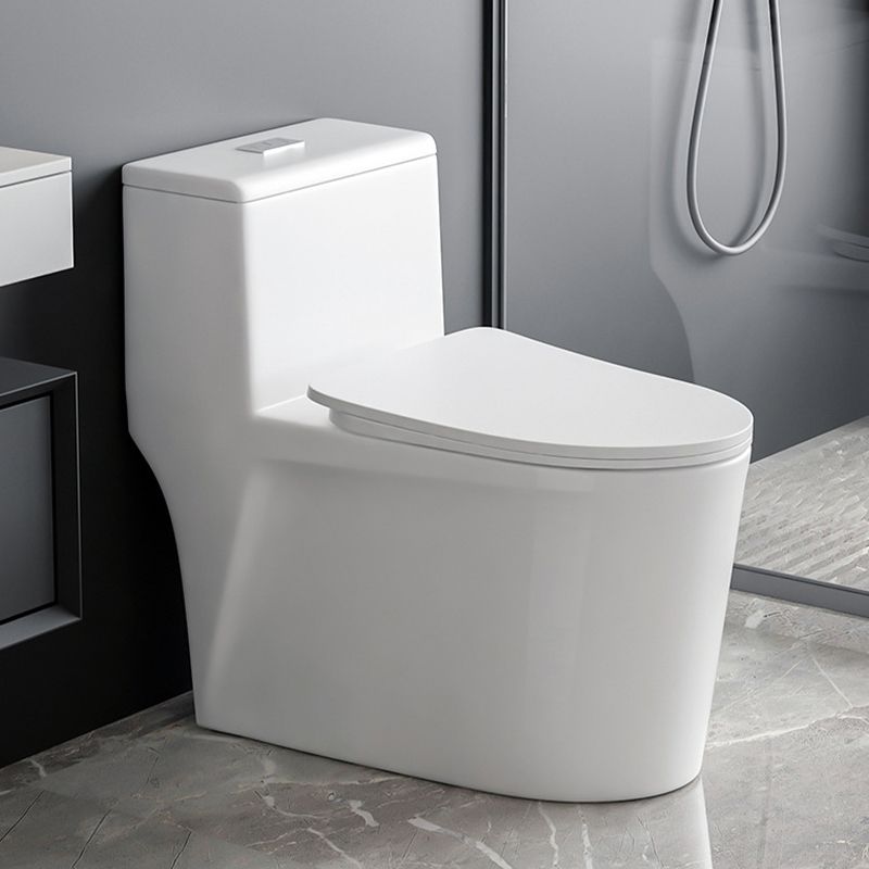 Contemporary 1-Piece Toilet Bowl Floor Mounted White Urine Toilet for Bathroom