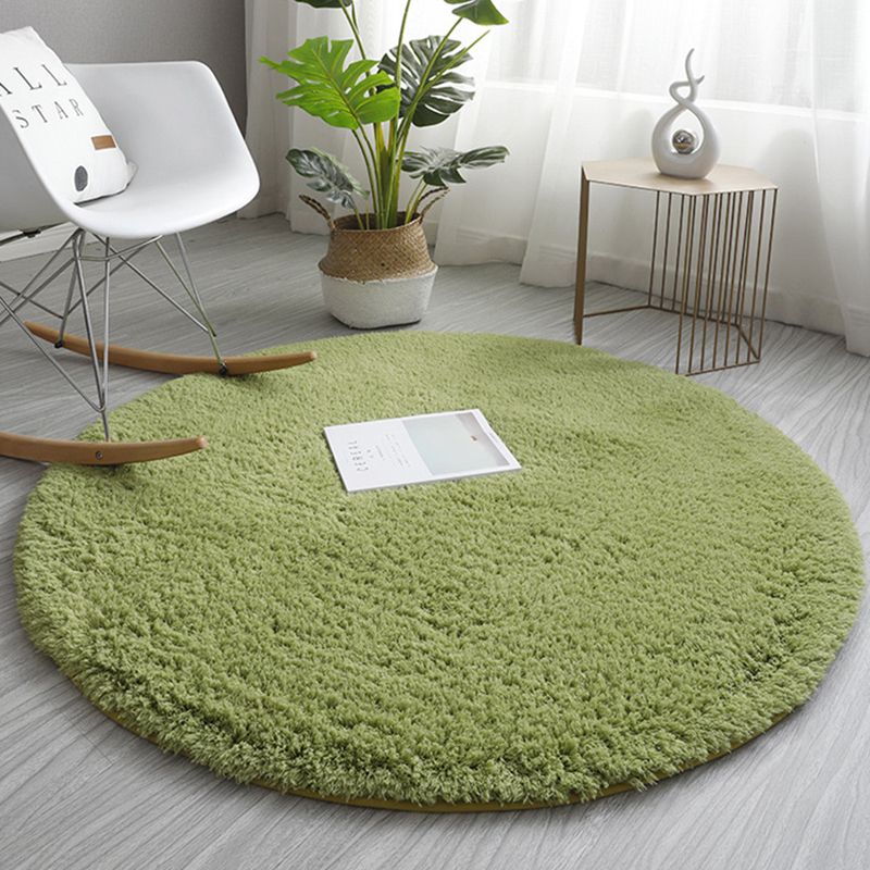 Lässiger runder Shag Teppich moderner, farbiger Teppichfleckfest -Resistent Polyester Fläche Teppich für Wohnzimmer