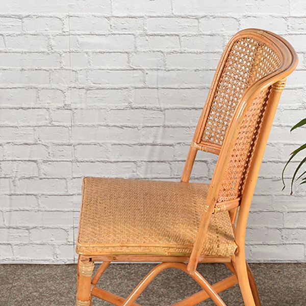 Contemporary Armless Wicker Chair Home Cane Back Dining Chair