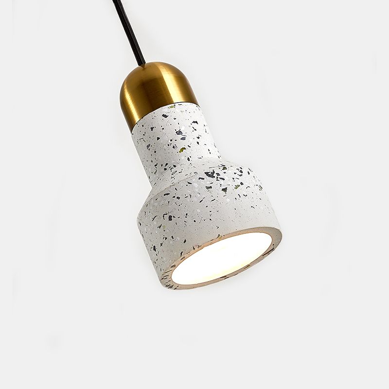Flashlight Shaped Living Room Down Lighting Terrazzo 1 Bulb Nordic Ceiling Pendant Lamp