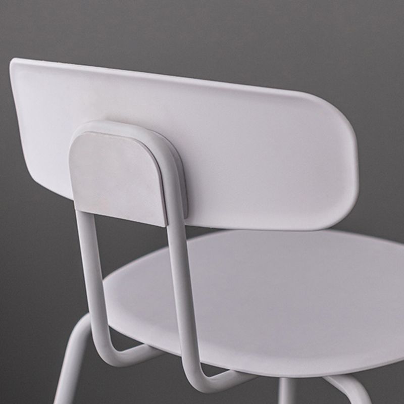 Luxurious Backrest Counter Stool with Metal Base Plastic Armless Cafe Bar Stool