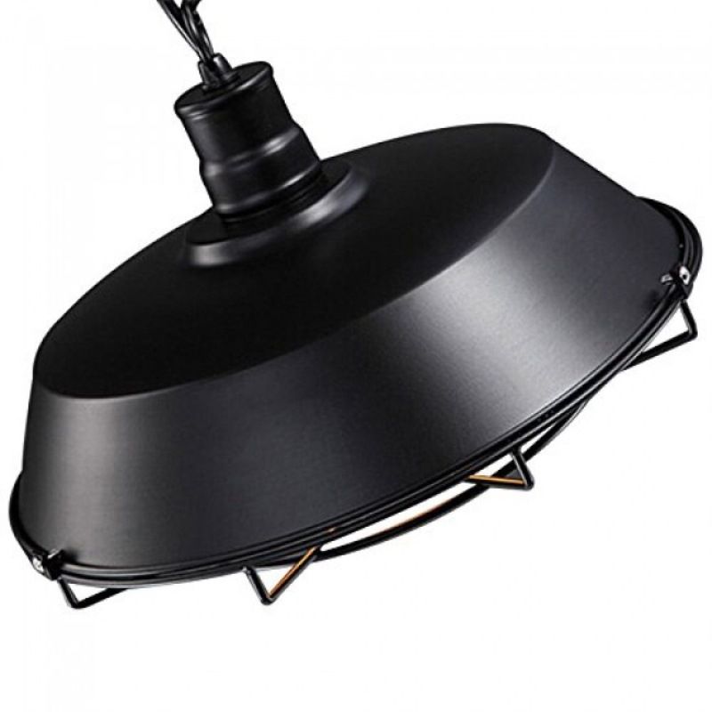 18 Inches Wide Retro Hanging Light with Iron Wire Cage Shade Industrial Style Single Bulb Lighting Fixture for Corridor Aisle