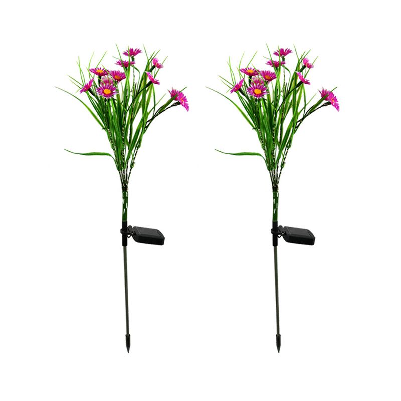 Wildflower Bouquet Solar Ground Light Modern Plastic Backyard LED Landscape Light