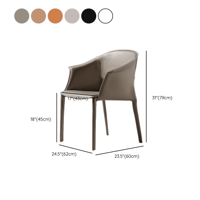 Modern Dining Room Dining Chair Faux Leather Arm Parsons Chair