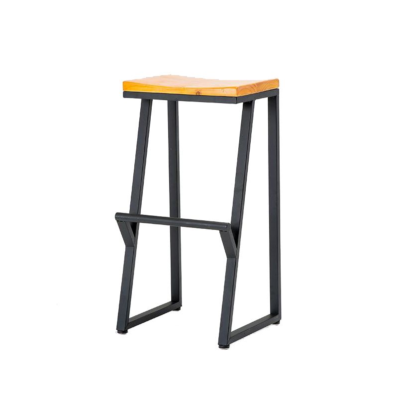 Contemporary Wood Counter Stools Metal Bar Stool for Home Use