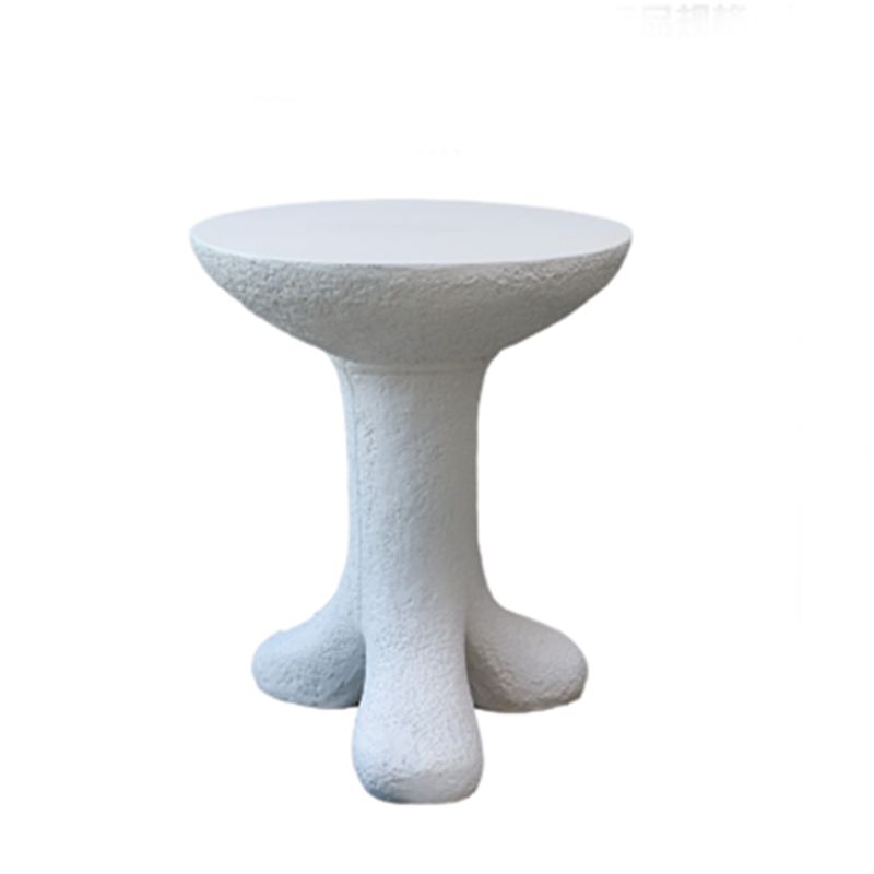White Corner Table Unique Shape 3 Legs End Table, 19.7" W x 19.7" D x 24" H