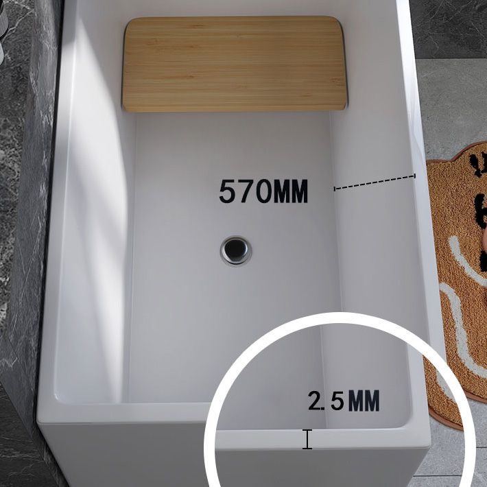 Modern Rectangular Acrylic Bathtub Freestanding Soaking Center Bath (Board not Included)