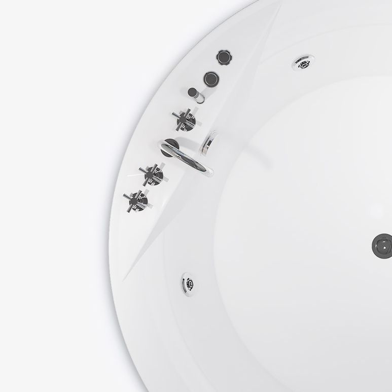 Modern White Acrylic Bath Tub Round Drop-in Bathtub for Home