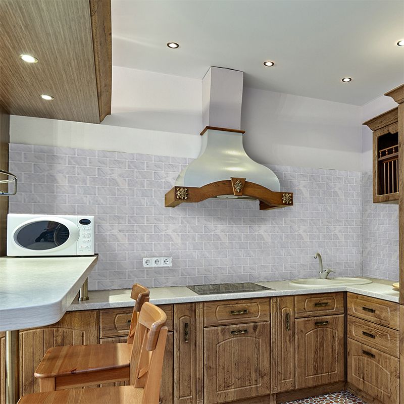 Country Brick Wallpaper Panel Set Grey Stick On Wall Decor for Living Room, Removable