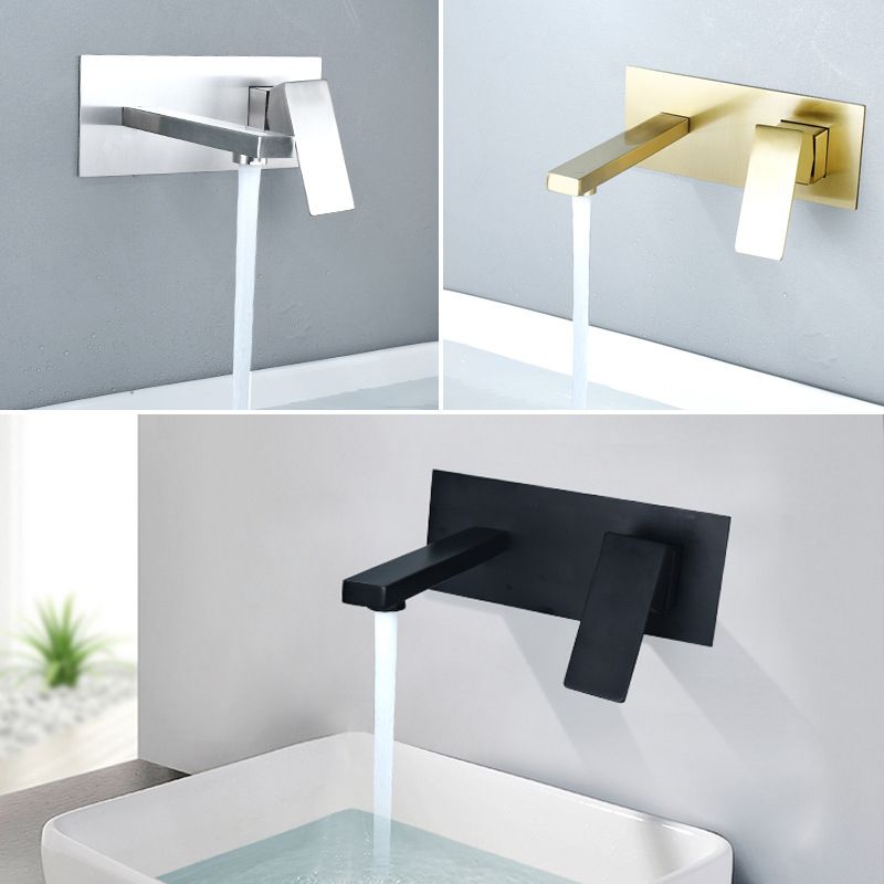 Stainless Steel Wall Mounted Bathroom Faucet Light Luxury Bathroom Faucet Modern Faucet