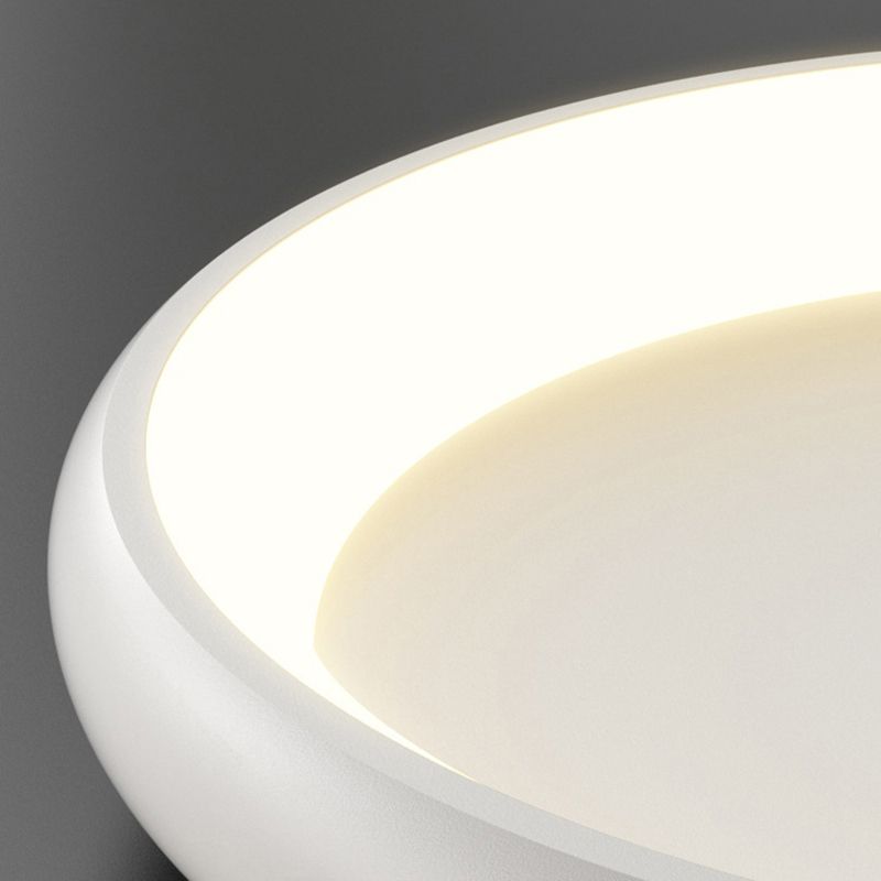 Single Contemporary White Flush Mount Lighting Round Acrylic Ceiling Light