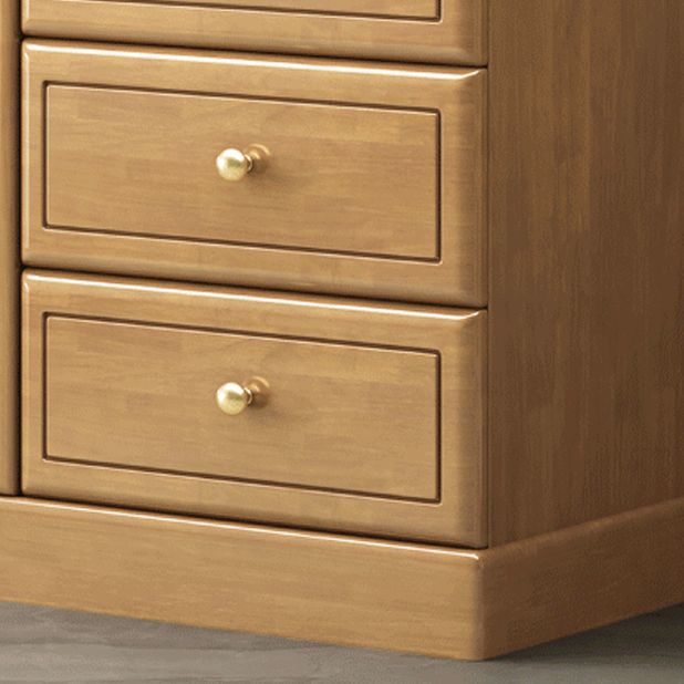 Rubberwood Accent Chest with1 - Door and Drawer, Bar Pulls Chest