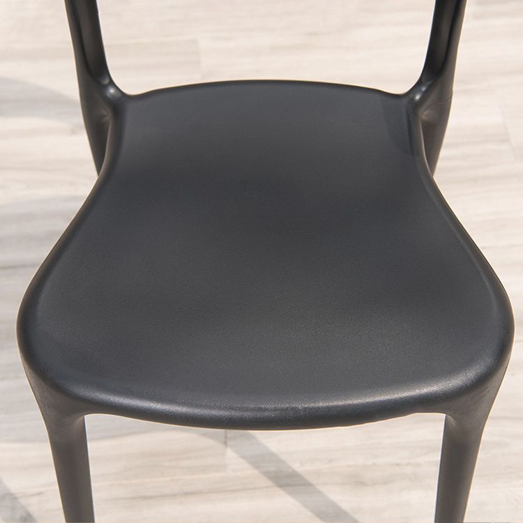 Sillas de comedor estilo Glam, silla auxiliar de plástico sin brazos para cocina (juego de 4)