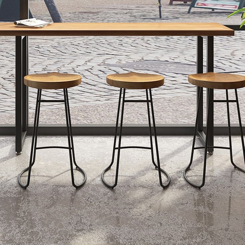 Industrial Style Bar Table Solid Wood Rectangle Bistro Bar Desk