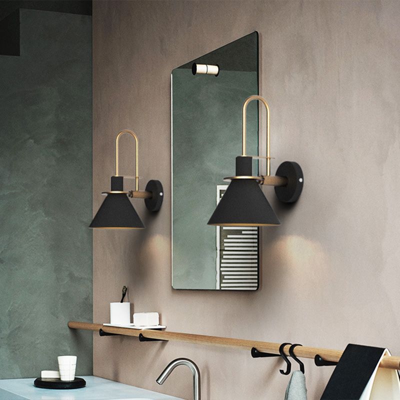Postmodern Simplicity Cone Wall Lamps Metal Wall Lighting Fixtures for Bedroom