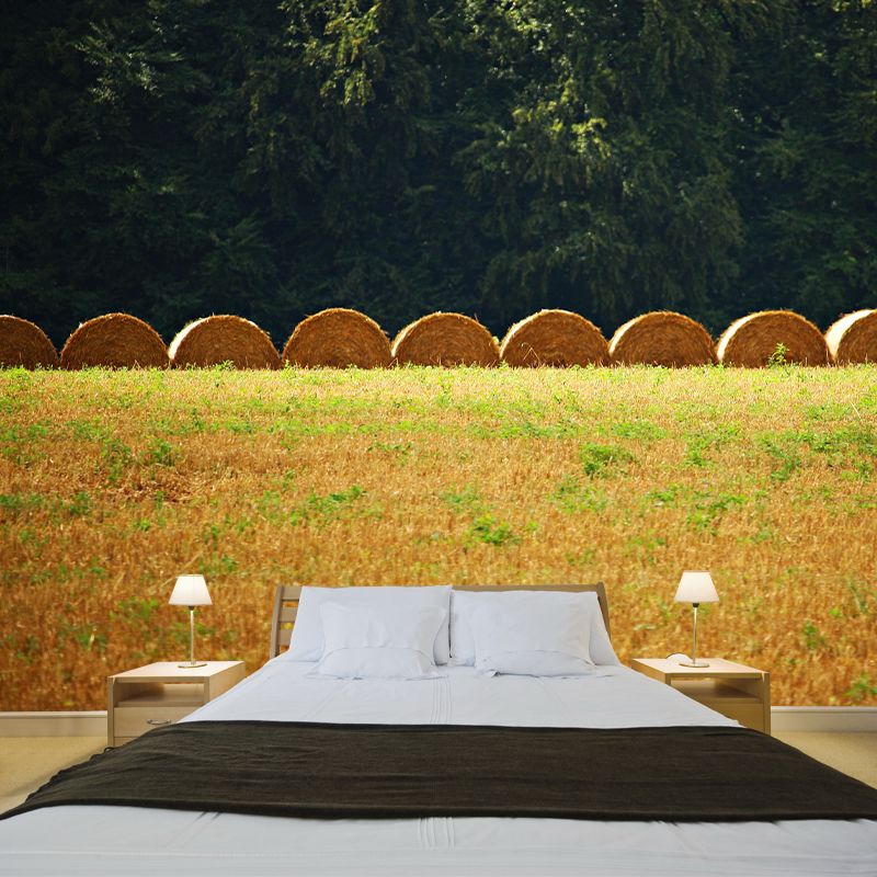 Straw Bales Wall Mural Moisture Resistant Wallpaper Wall Decor for House Interior