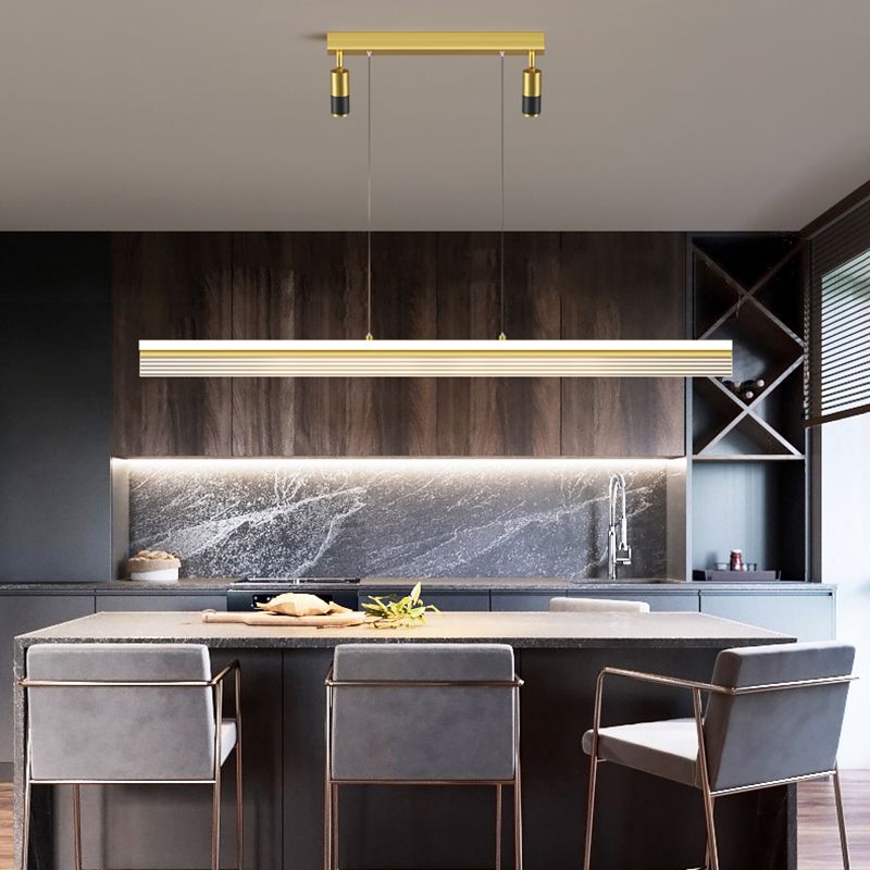 Iluminación de isla de forma lineal estilo moderno metal de 3 luces iluminación de islas