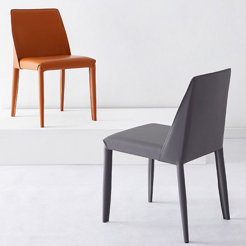 Faux Leather Armless Dining Chairs Contemporary Home Side Chair