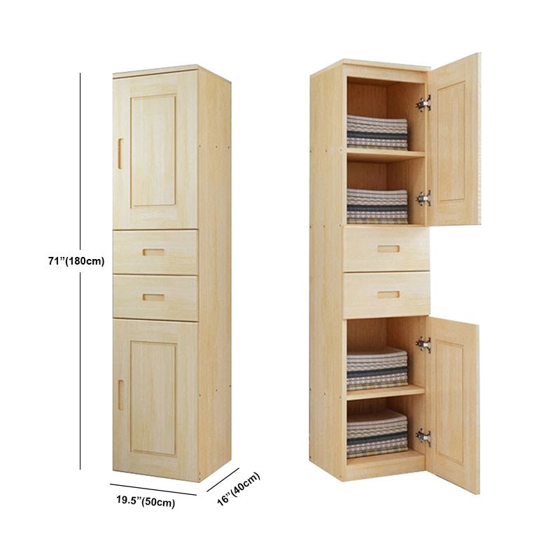 Modern Solid Wood Wardrobe Cabinet Bedroom Armoire with Doors