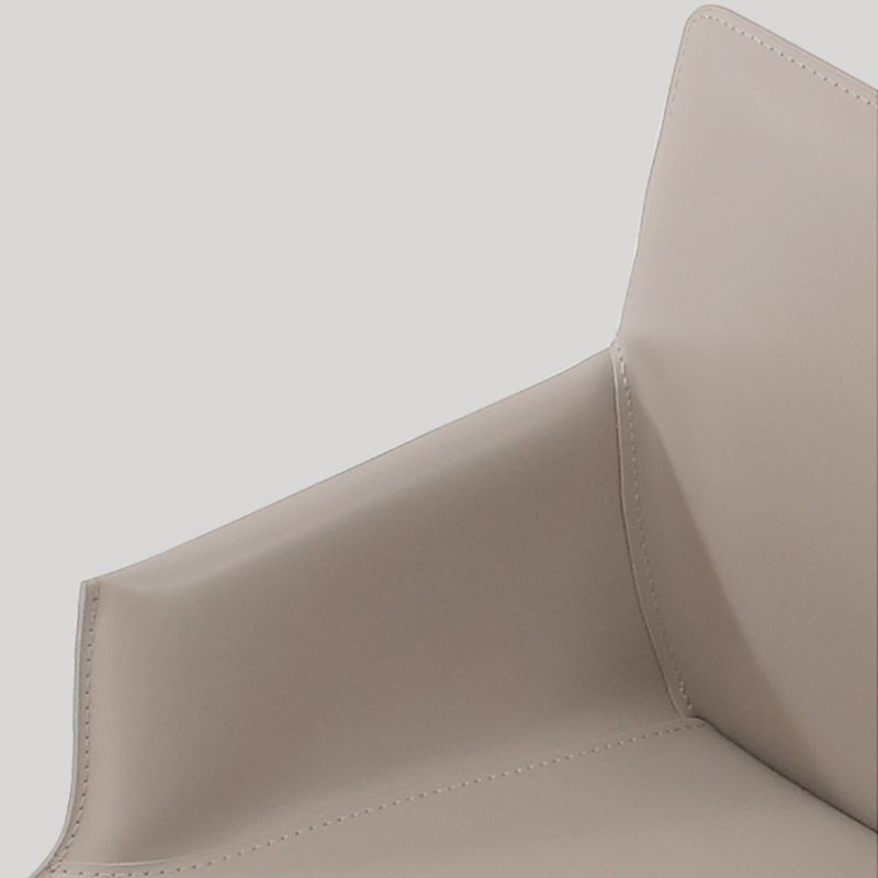 Contemporary Arm Dining Chairs Faux Leather Low Back Side Chair