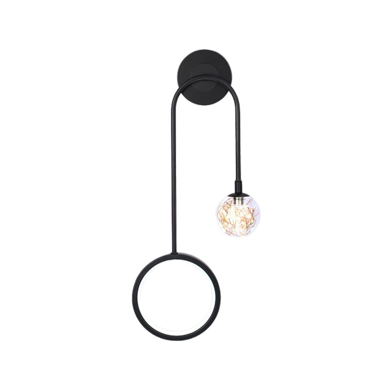 2-Light Round Wall Lighting Ideas Modern Style Metal Wall Mount Lamp
