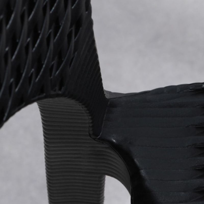 Contemporary Open Back Dining Chair Plastic Stackable Dining Arm Chair
