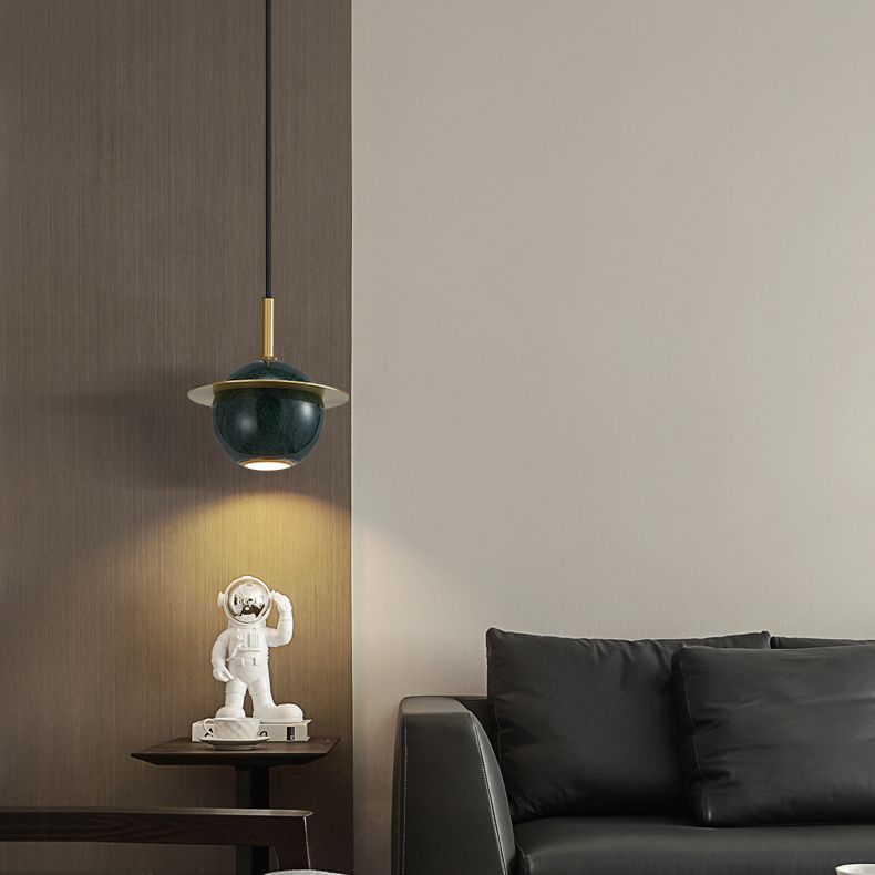 Pendentif en marbre géométrique Postmodern 1-bulbe petite lumière suspendue pour salle à manger