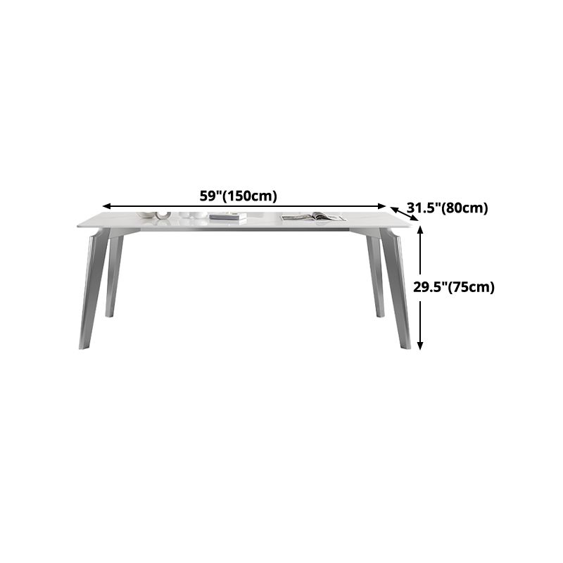 Sintered Stone Top White Table for Restaurant Modern Kitchen Table with 4 Legs