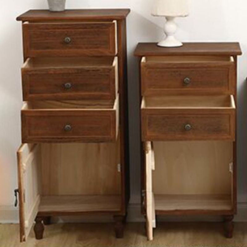 Industrial Bracket  Legs Accent Cabinet with Door and Drawers Storage Cabinet