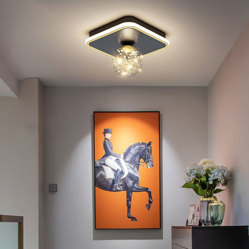 Hallway LED Flush Mount Light Minimalist Starry Glass Ceiling Light