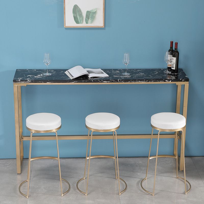 Glam Pub Table Solid Wood Bar Height Rectangle Bar Table for Breakroom