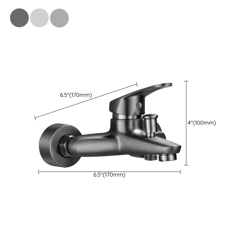 Fixed Tub Faucet Handshower Hose Lever Handle Wall Mount 2 Holes Tub Filler