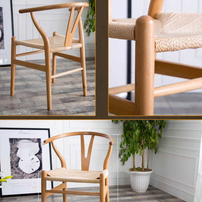 Modern Solid Wood Kitchen and Dining Room Chair Open Back Dining Side Chair