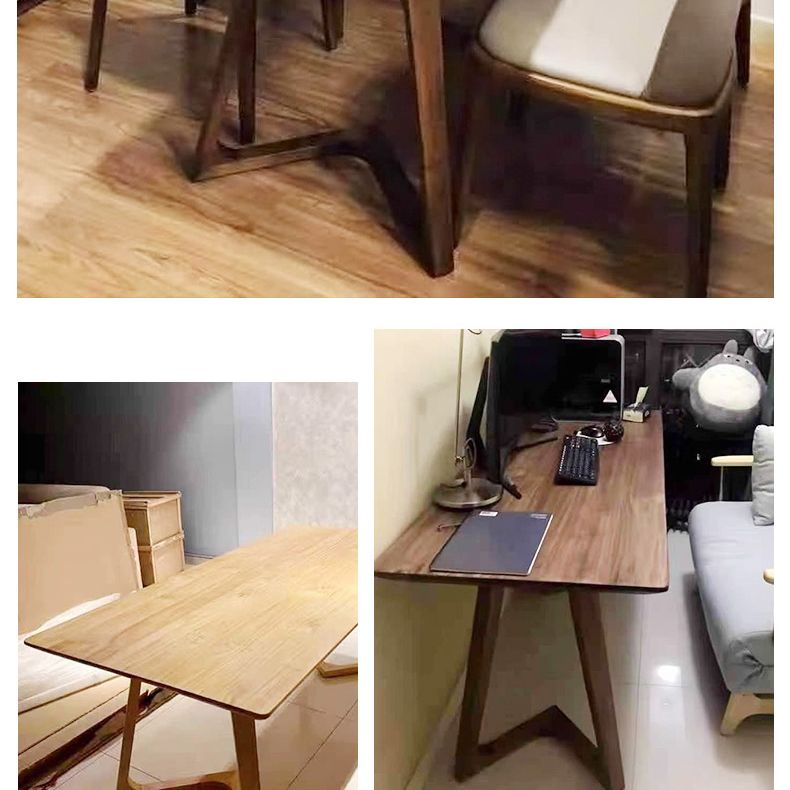 Reparierte minimalistische massive Holz -Top -Küchentisch Braun für Esszimmer